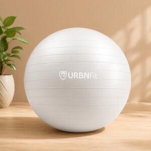 NWT URBNFit Anti-Burst Exercise Ball, Yoga Stability Ball with Pump -White 26''